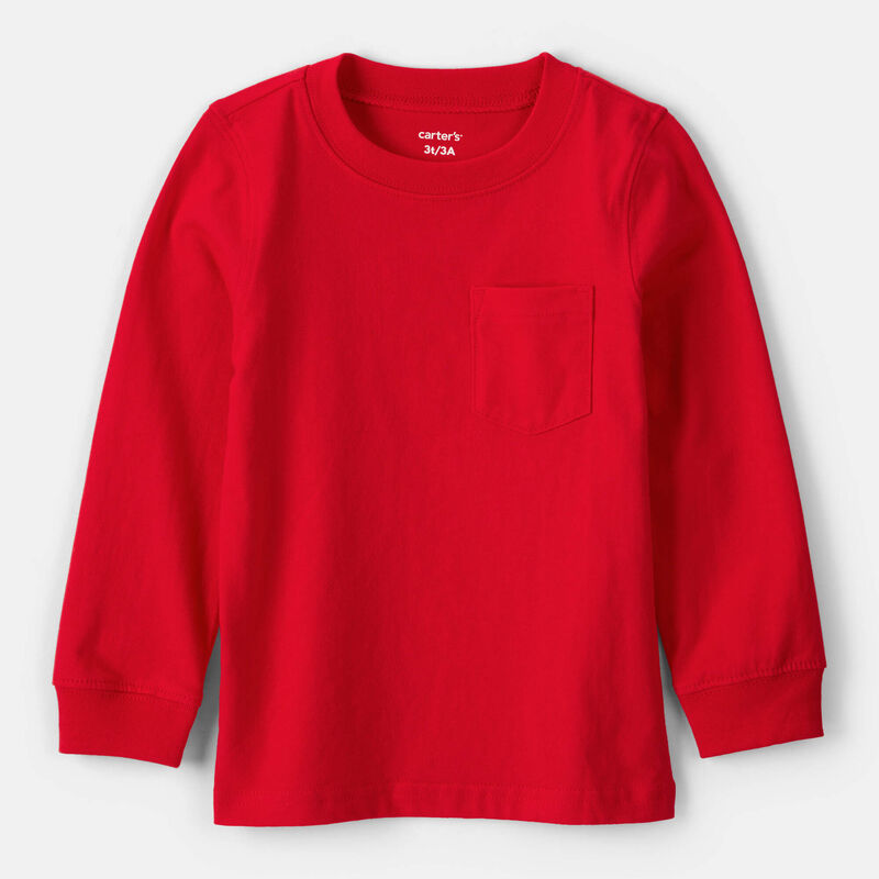 Toddler Boy Long-Sleeve Pocket Tee - Red