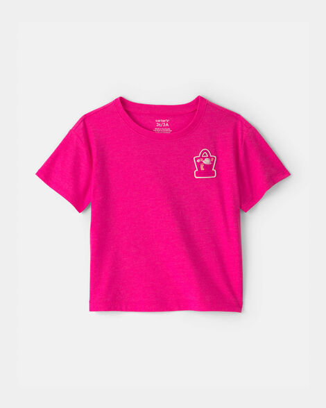 toddler girl 'my bag's all packed' summer graphic tee - pink