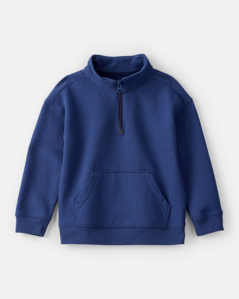 toddler boy daydream fleece quarter zip sweatshirt - navy