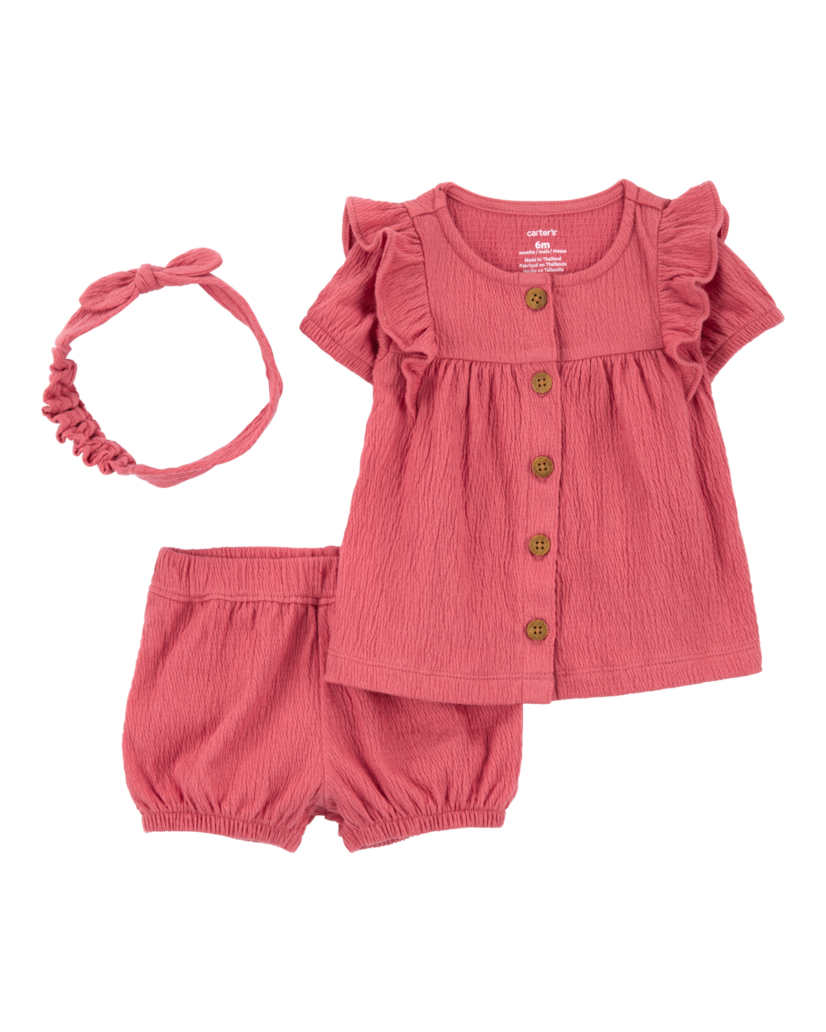 Baby 3-Piece Gauze Button-Front Top & Short Set - Carter's | Carter's