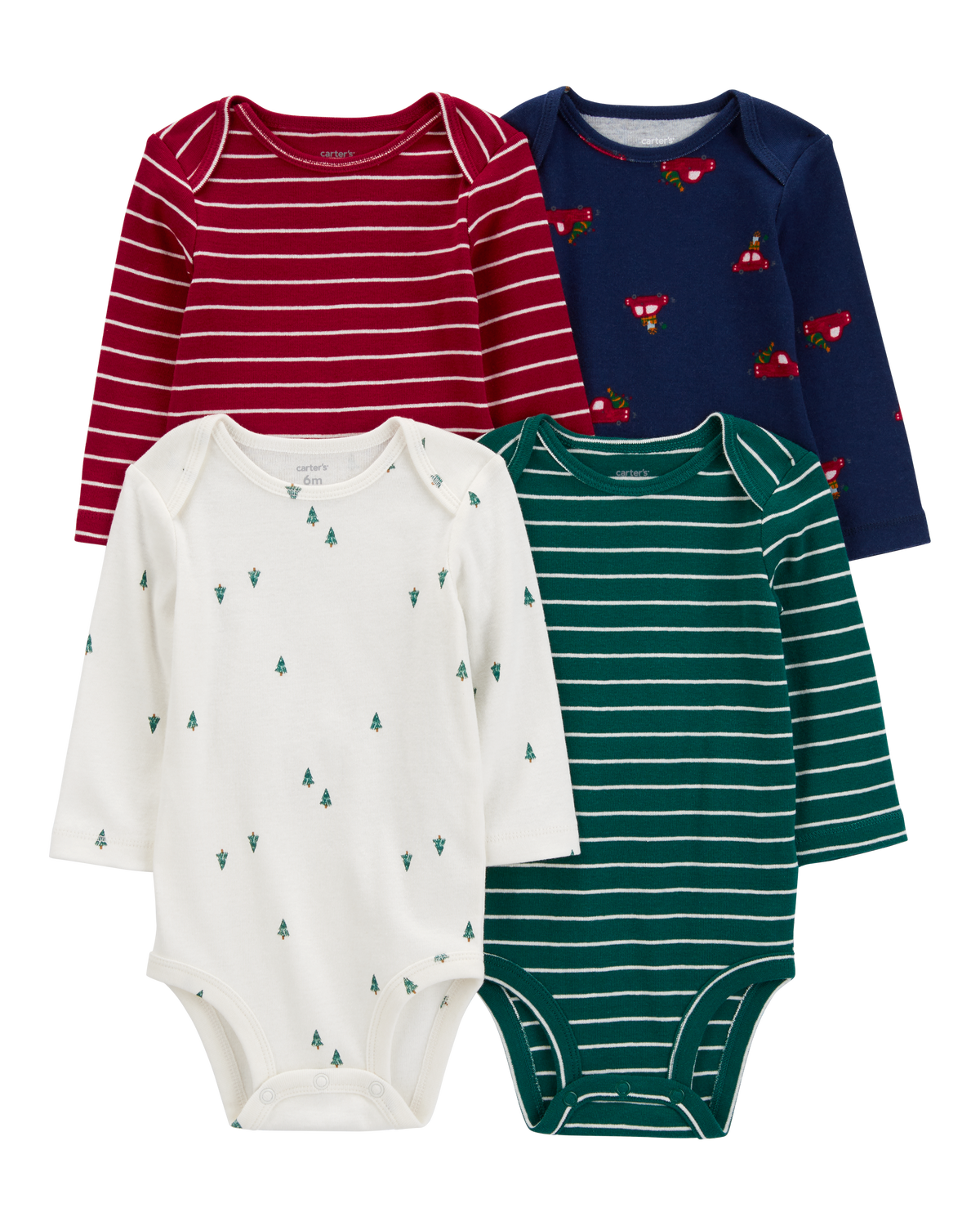 Baby 4-Pack Long-Sleeve Holiday Bodysuits - Carter's | Carter's