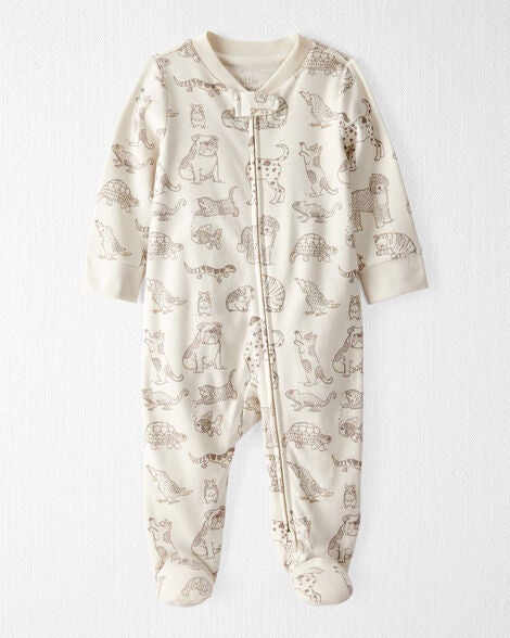  Product image 1 of Baby Organic Cotton Animal-Print Sleep & Play Pajamas
