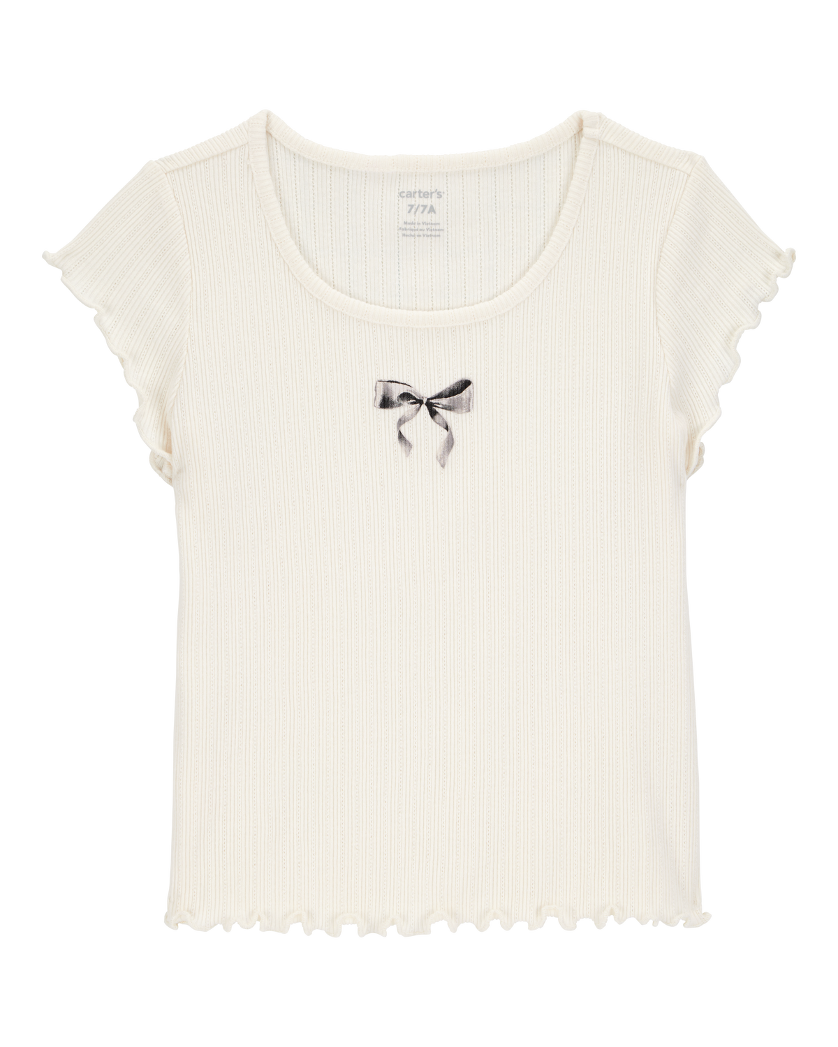 Kid 2-Piece Butterfly Pointelle Tee & Polka Dot Chiffon
