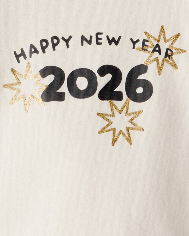 Product image 2 of Baby New Year's Long-Sleeve Graphic Bodysuit - Cream
