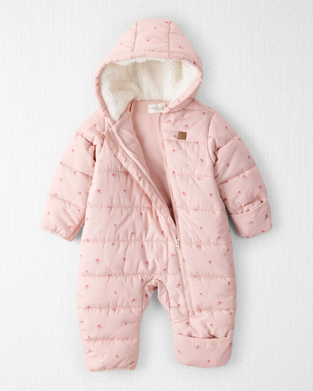 Product image 2 of Baby Girl 1-Piece Snowsuit Made with Recycle Materials in Blush Petals Print