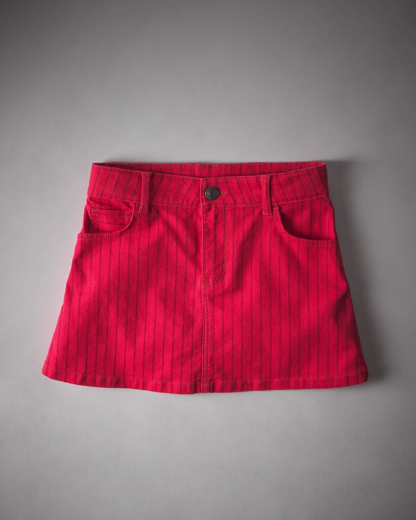 OshKosh B'gosh Girls OshKosh x Sergio Hudson Hickory-Striped Skirt in Red 10 Red
