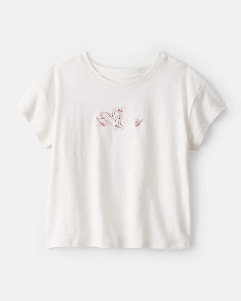Girls Good Luck Charm Cotton Short-Sleeve Graphic Tee - White