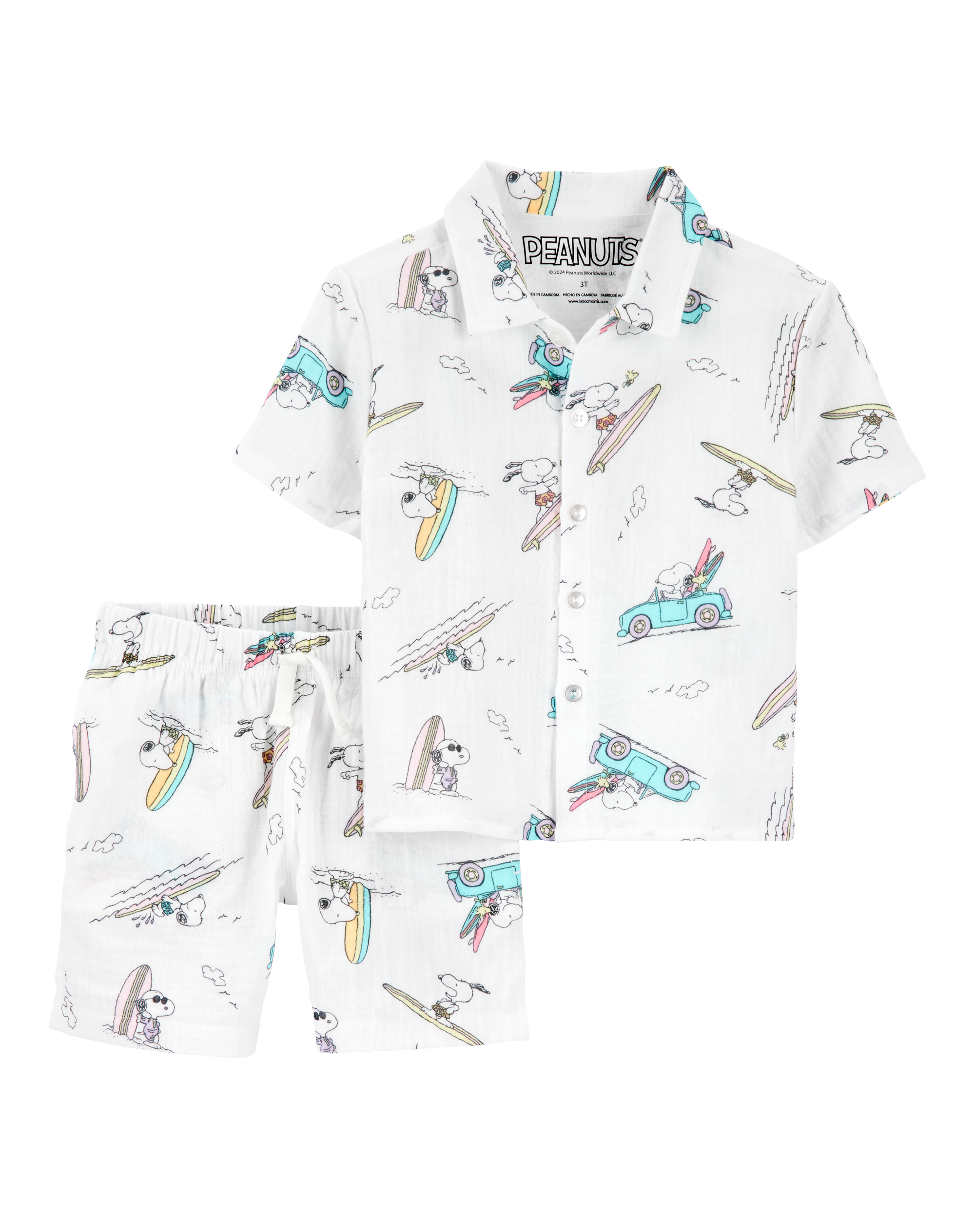 Toddler Boy Snoopy 2-Piece Gauze Outfit Set