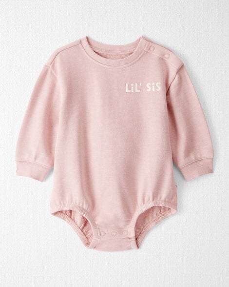 Baby Girl Organic Cotton Lil' Sis Bubble