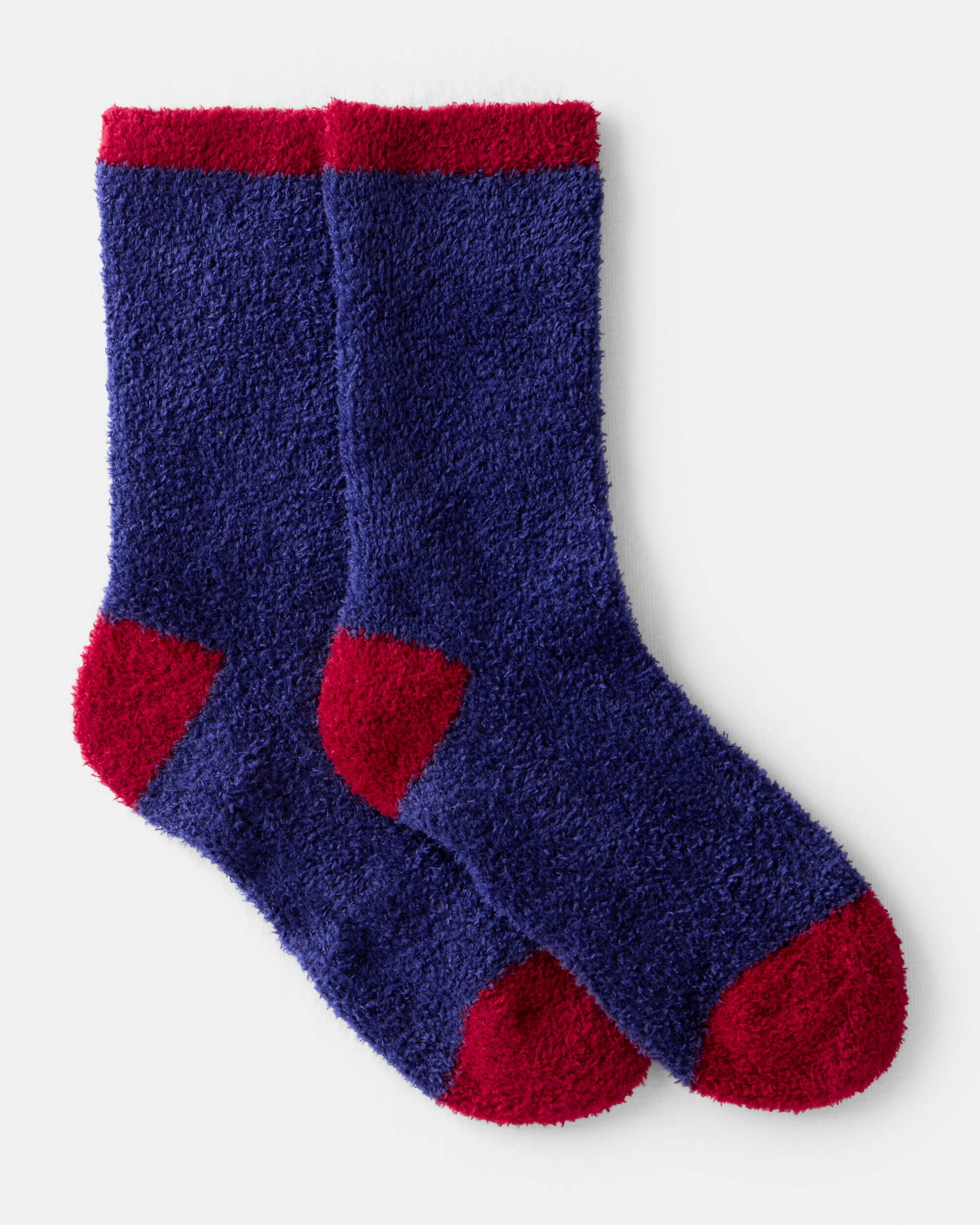 Kid Striped Cozy Socks - Navy/Red