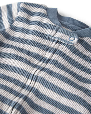 Product image 2 of Baby Sleep & Play Pajamas Made with Organic Cotton in Blue Stripes