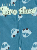 Blue - Baby Little Brother Fleece Zip-Up Footie Sleep & Play Pajamas, Selected