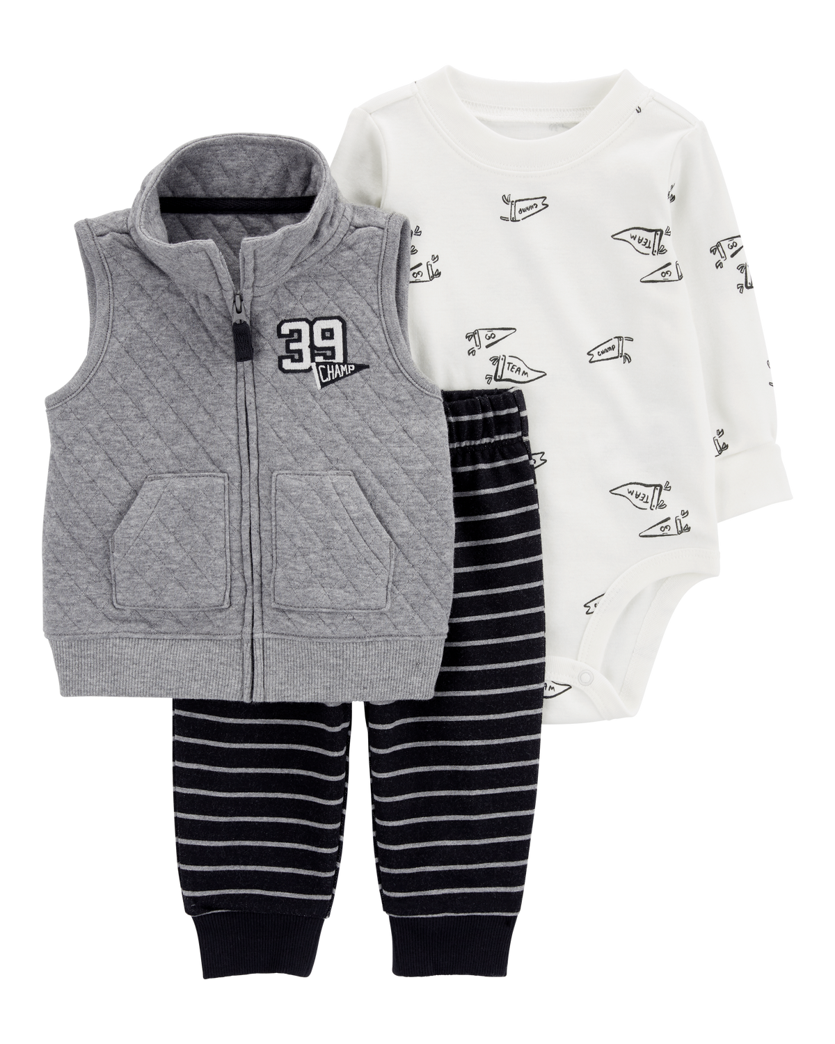 憧れ Sports Quilted 3-Piece Baby Little Carter's - Set Vest 靴