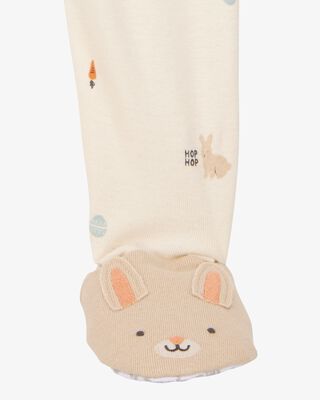 Product image 2 of Baby Bunny Print Easter Snug Fit Cotton Footie 1-Piece Pajamas - Ivory