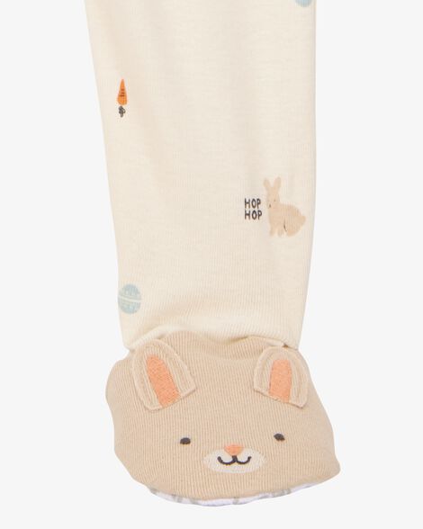  Product image 2 of Baby Bunny Print Easter Snug Fit Cotton Footie 1-Piece Pajamas - Ivory