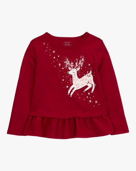  Product image 1 of Toddler Reindeer Peplum Top