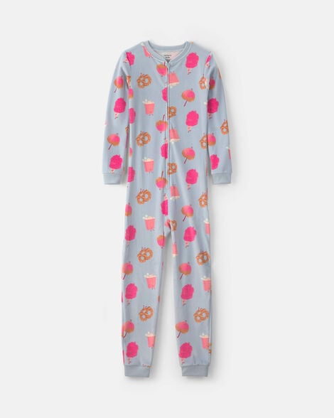 girls 1-piece festival treats dreamplush snug fit pajama - blue