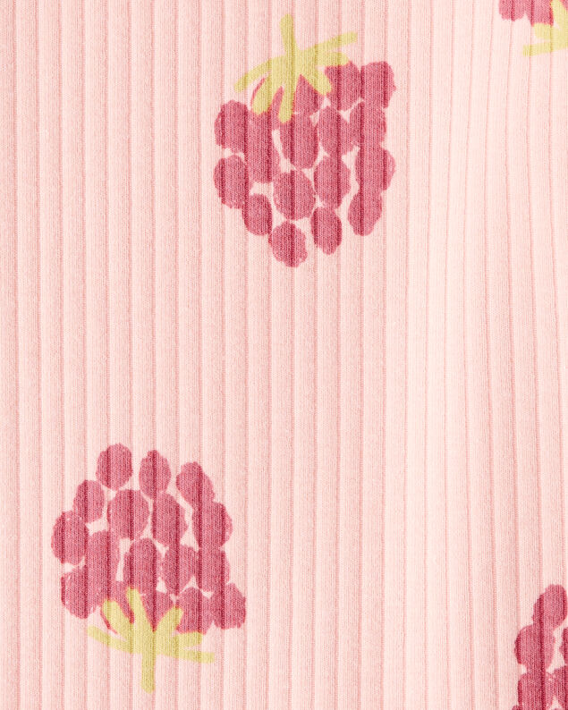 Product image 2 of Baby Girl Raspberry Print Long-Sleeve Fashion Bodysuit - Pink