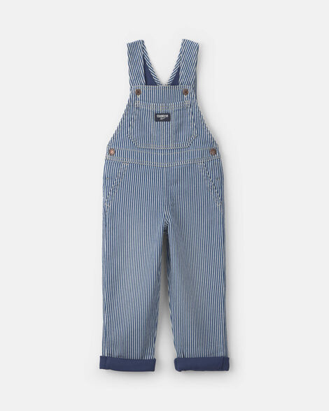 Toddler Hickory Stripe Overalls - Blue