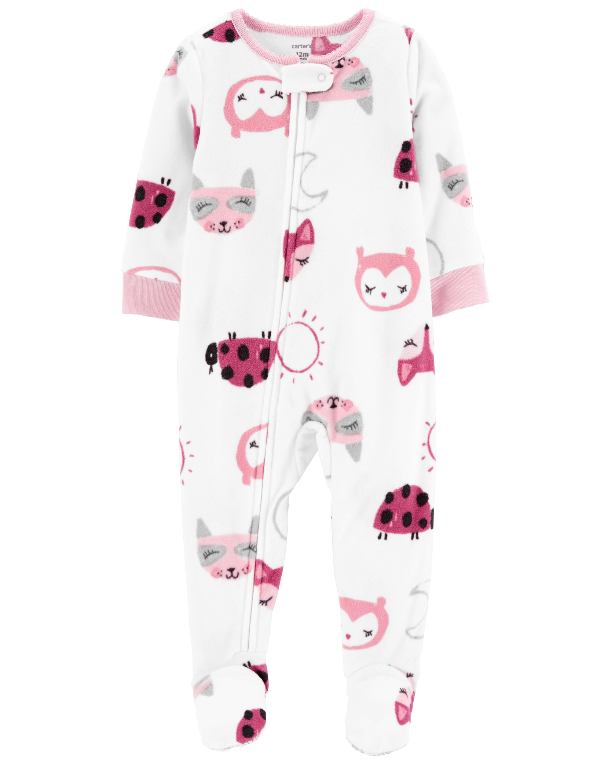 Details about   NWT Carters Girls 3T Scotty Dog Holiday Sleeper Fleece One Piece Zipper Pajamas 