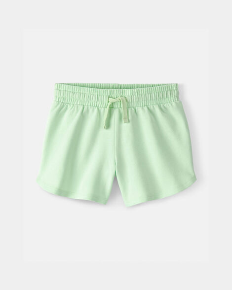 girls french terry shorts - green