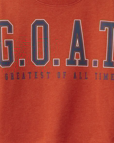 Boys GOAT French Terry Pullover Sweatshirt - Orange