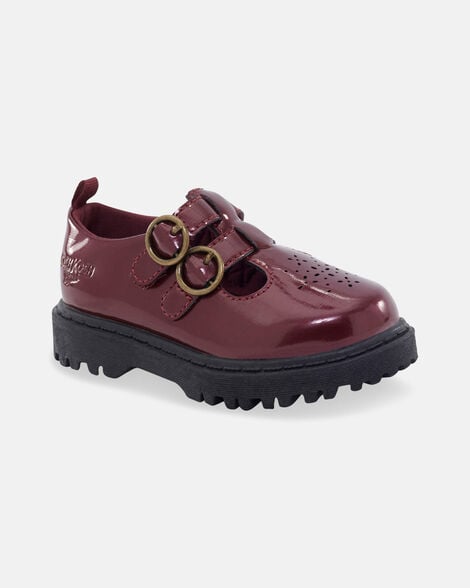 Toddler Girl Buckle Platform Casual Shoes - Burgundy