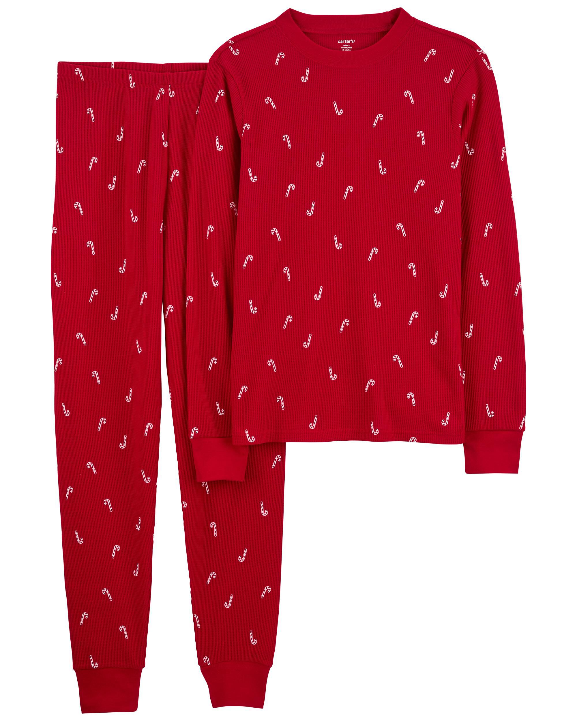 Adult 2 Piece Candy Cane Thermal Pajamas Carter s Carter s
