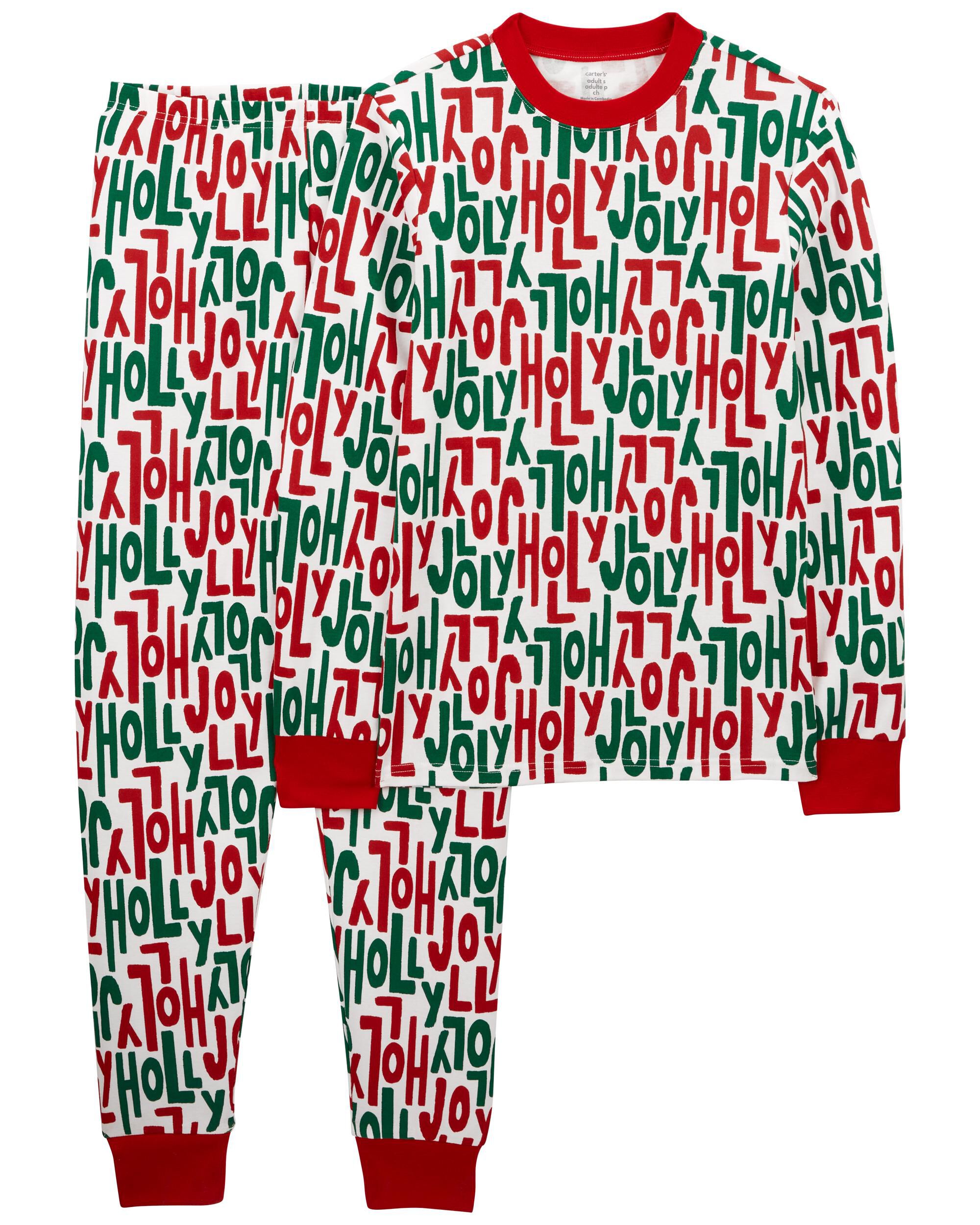 Adult 2 Piece Holly Jolly Christmas 100 Cotton Pajamas Carter s Carter s