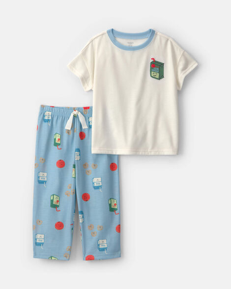 toddler boy juice box short-sleeve 2-piece pajama set