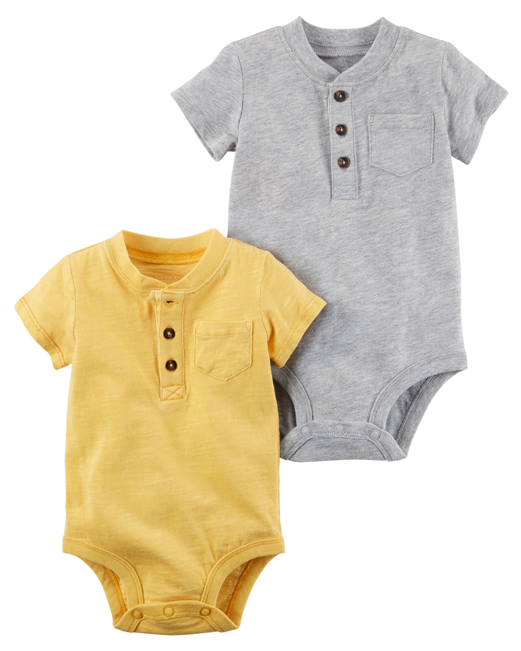 2-Pack Henley Bodysuits | carters.com