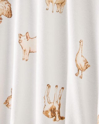 Product image 2 of Baby Farm Animals Print PurelySoft Footie 1-Piece Pajamas - Ivory