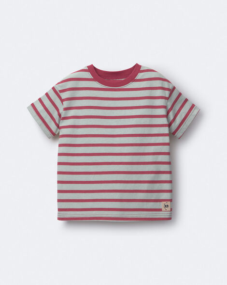 Toddler Boy Relaxed Tee in Stripes - Red/Blue
