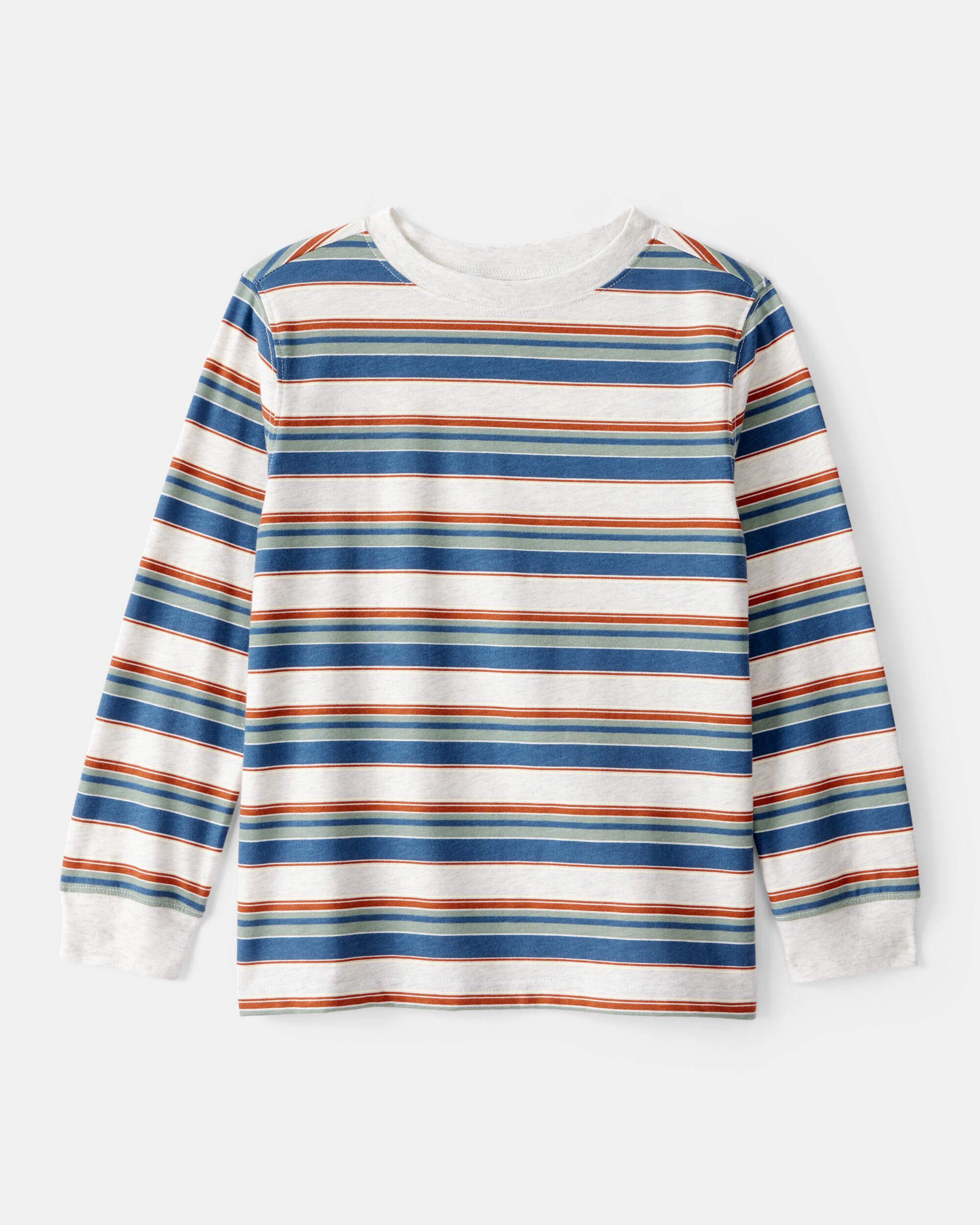 Boys Striped Long-Sleeve Tee -Grey