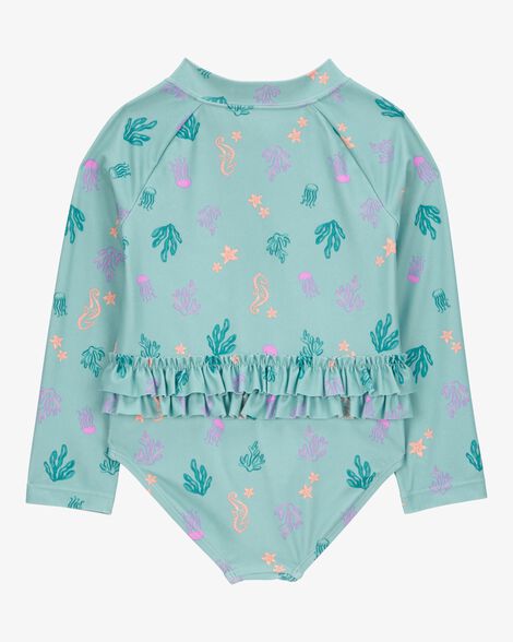 Product image 2 of Toddler Girl 1-Piece Coral Print Rashguard