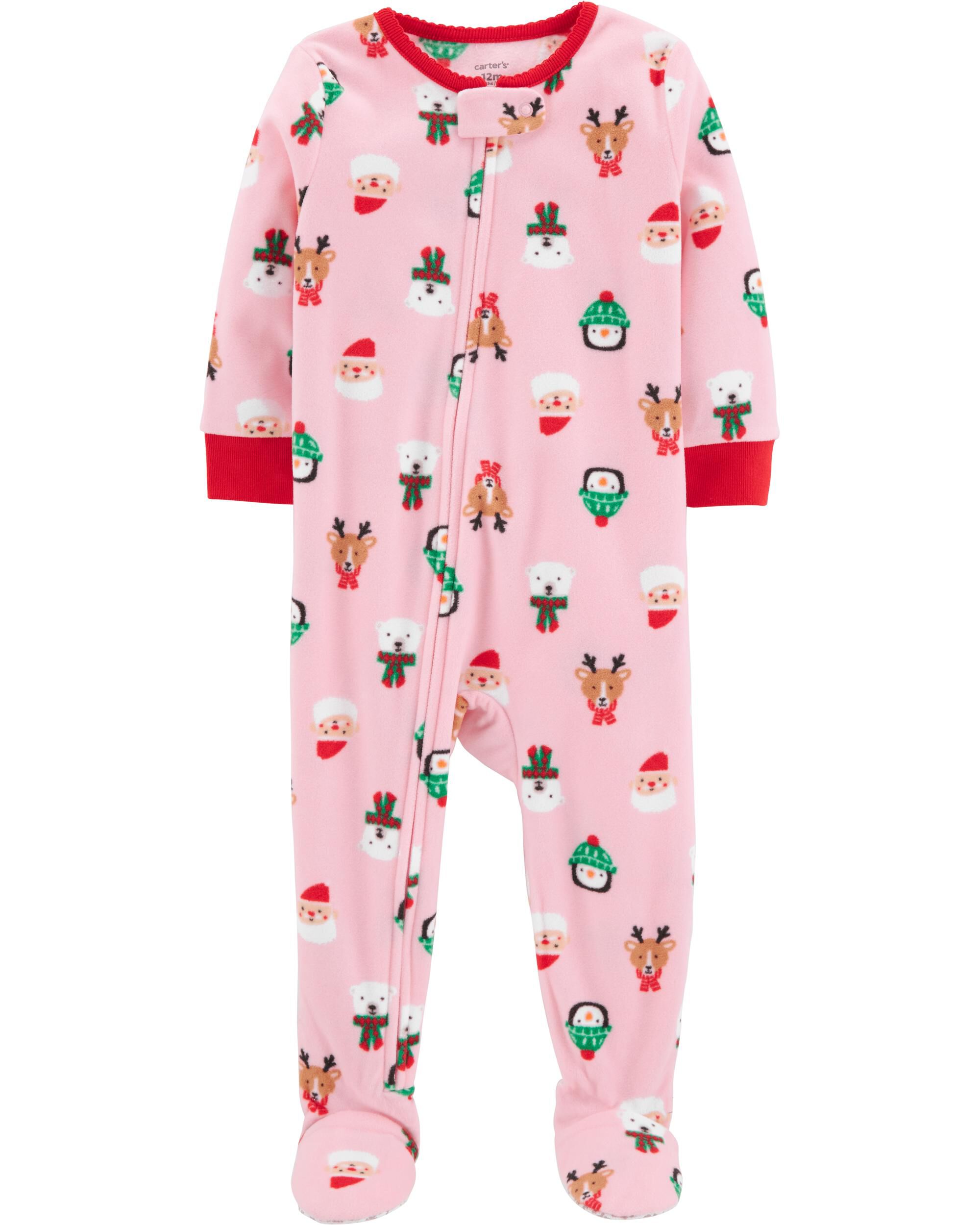 carters christmas fleece pajamas