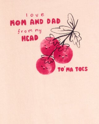 Product image 2 of Baby Mom And Dad Tomatoes Short-Sleeve Bodysuit - Pink