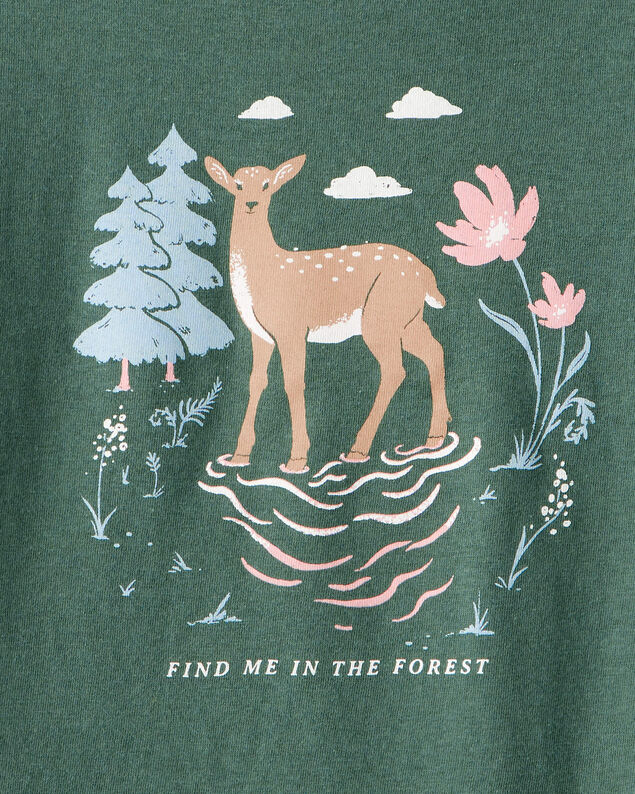 Product image 2 of Girls Deer Long-Sleeve Graphic Tee - Green