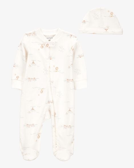 Product image 1 of Baby 2-Piece 2-Way Zip Sleep & Play & Cap Set