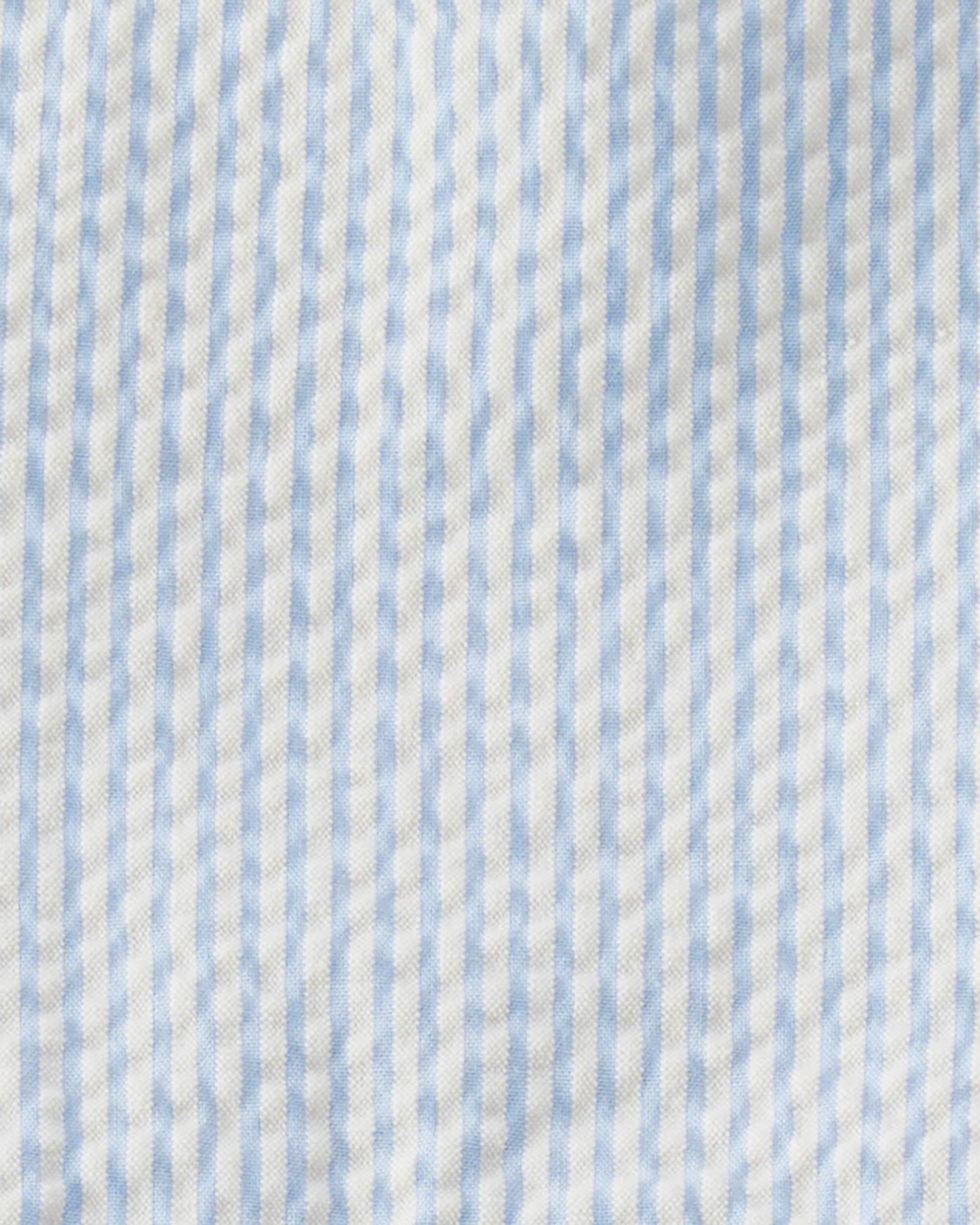 Baby Organic Cotton Seersucker Sunsuit - Little Planet