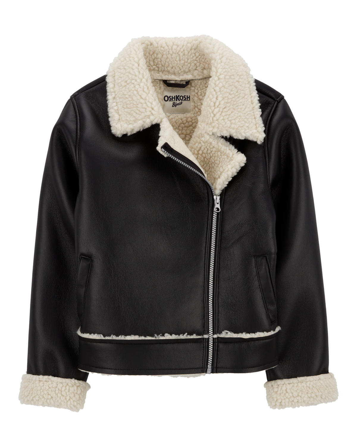 Kid Faux Leather and Sherpa Jacket - OshKosh | Carter's