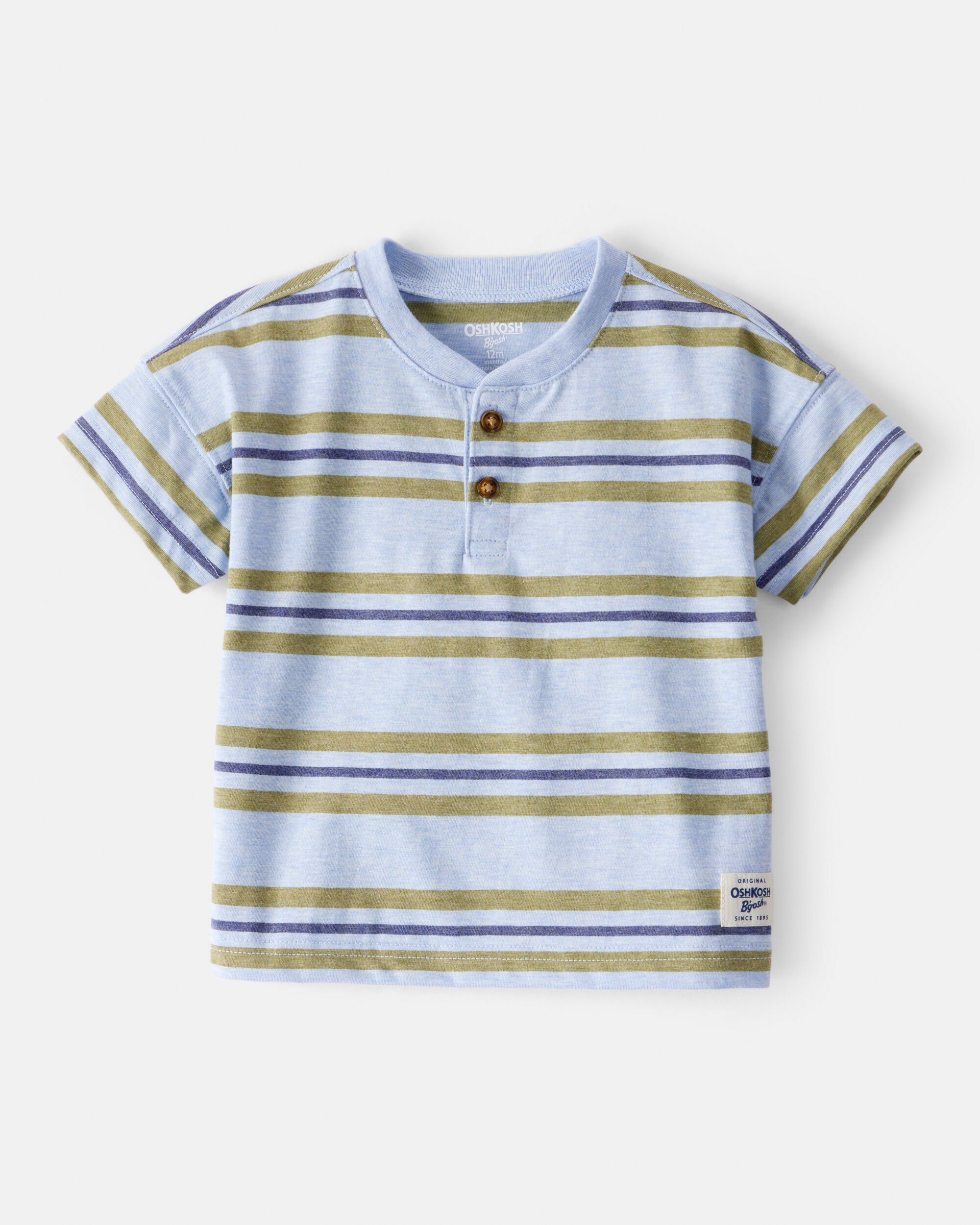 Baby Boy Striped Short-Sleeve Henley Tee