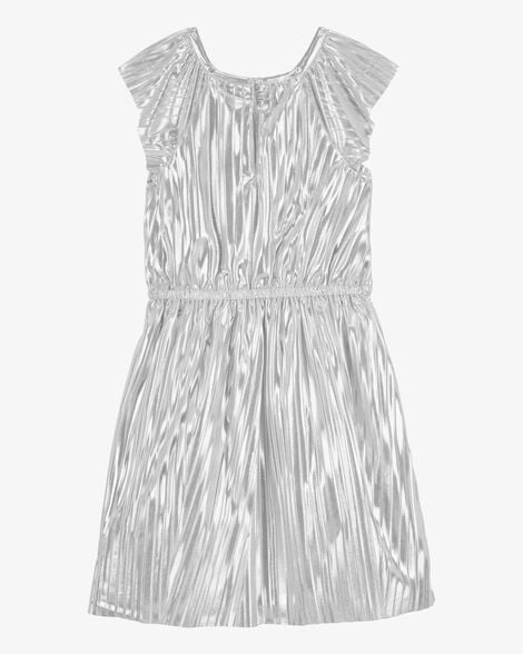 Product image 2 of Kid Metallic Pleated Flutter Party Dress