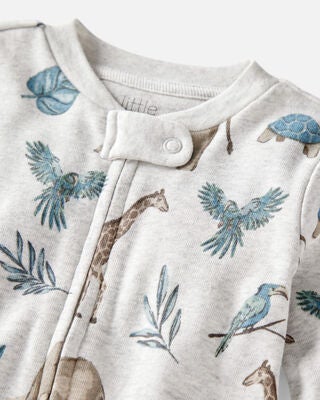 Product image 2 of Baby Organic Cotton Safari-Print Sleep & Play Pajamas