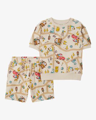 Product image 1 of Baby 2-Piece Cars French Terry Outfit Set - Brown