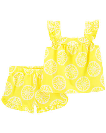 Toddler 2-Piece Lemon Loose Fit Pajama Set