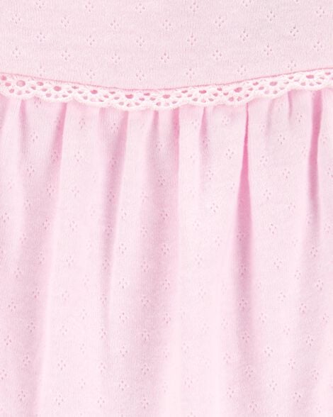 Product image 2 of Baby Pointelle Short-Sleeve Bodysuit - Pink