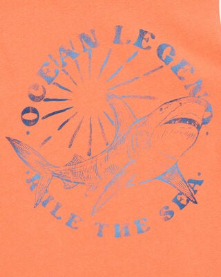 Product image 2 of Kid Shark Surf Slogan Tank - Orange