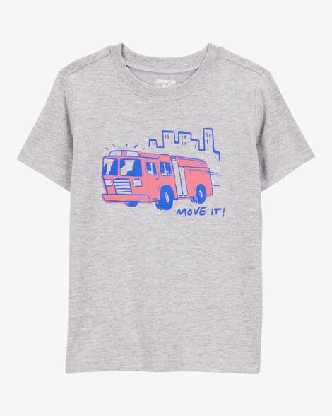 Product image 1 of Toddler Firetruck Short-Sleeve Graphic Tee - Grey