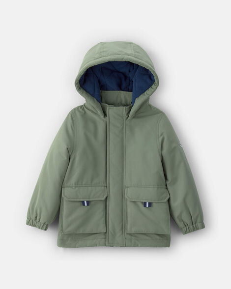 Toddler Boy Hooded Midweight Jacket - Green